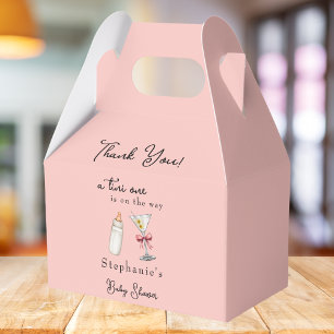 Caja Para Regalos Un Tini Uno Está En Camino Pink Martini Baby Showe