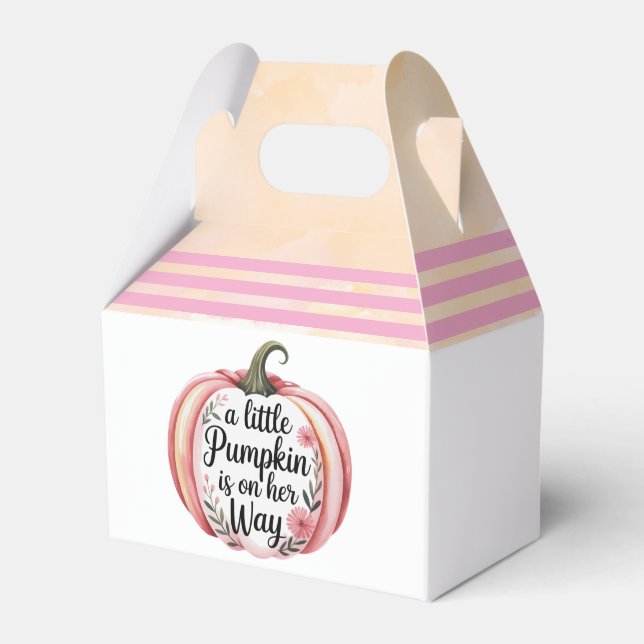 Caja Para Regalos Una Calabaza En Camino De Baby Shower (Front Side)