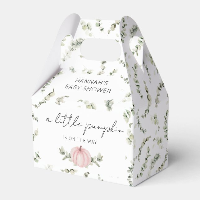 Caja Para Regalos Una calabaza está en camino a Baby Shower (Reverso)