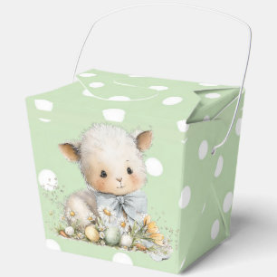 Caja Para Regalos Una oveja linda yace en un claro con huevos de Pas