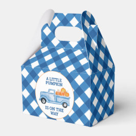 Caja Para Regalos Una pequeña camioneta azul de calabaza de otoño pa