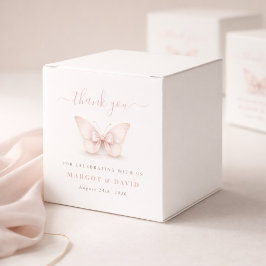 Caja Para Regalos Una pequeña mariposa rubor rosa lazo baby shower