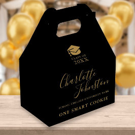 Caja Para Regalos Una Smart Cookie Black And Gold Graduation Party