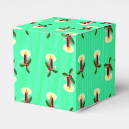 Caja Para Regalos Una vela de Borgoña con la Navidad holly