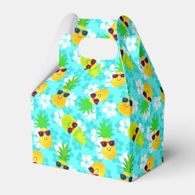 Caja Para Regalos Unas piñas tropicales de verano divertidas (Front Side)