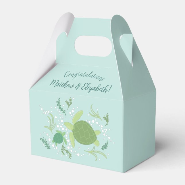 Caja Para Regalos Under Sea Turtles Baby Shower (Front Side)