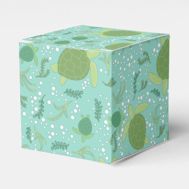 Caja Para Regalos Under Sea Turtles Baby Shower (Costado Anverso)