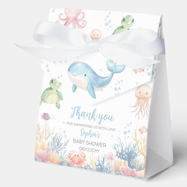 Caja Para Regalos Under the Sea Baby Shower Favor Box (Anverso)
