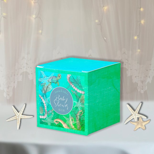 Caja Para Regalos Under the Sea Nautical Baby Shower (Under The Sea Nautical Baby Shower Favor Box)