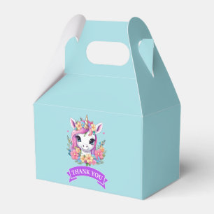 Caja Para Regalos Unicornio mágico con flores