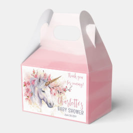 Caja Para Regalos Unicornio místico | Chica Floral Rosa Baby Shower