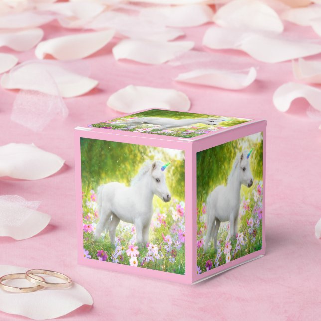 Caja Para Regalos Unicornio Poni Blanco (Boda)