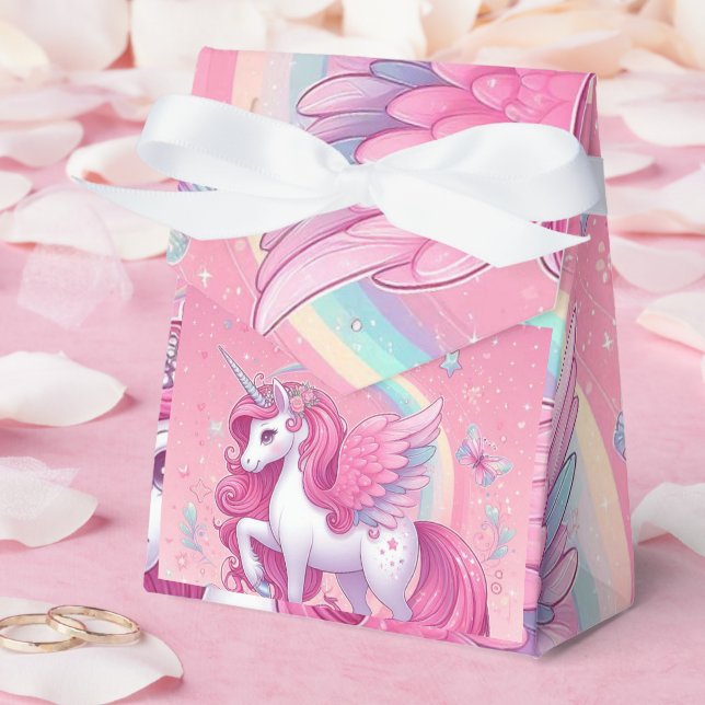 Caja Para Regalos unicornio rosa (Boda)