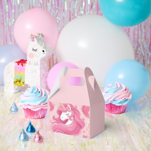 Caja Para Regalos unicornio rosa (Fiesta)