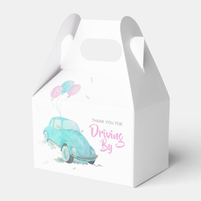 Caja Para Regalos Unidad Cuta De Baby Shower Chica Favor Box 🚗 (Front Side)