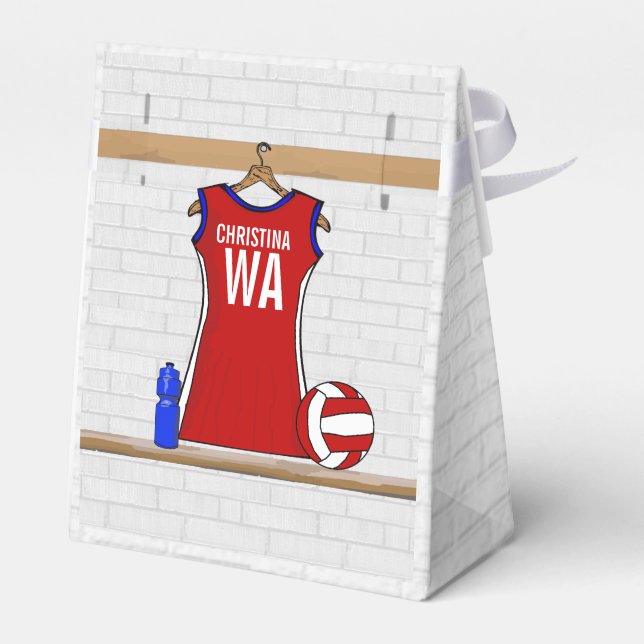 Caja Para Regalos Uniforme de Netball personalizado (Reverso)