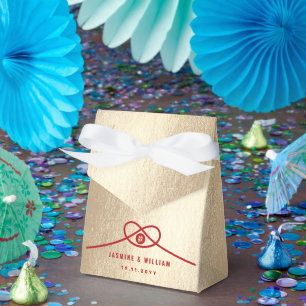 Caja Para Regalos Unión de nudos rojos doble felicidad Boda chino