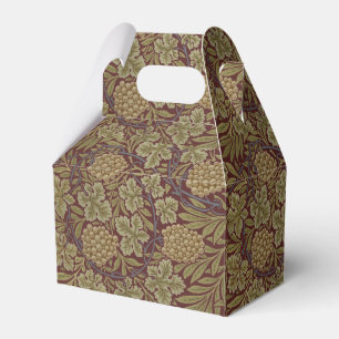 Caja Para Regalos Uva de Vid de William Morris Arte Rojo Verde