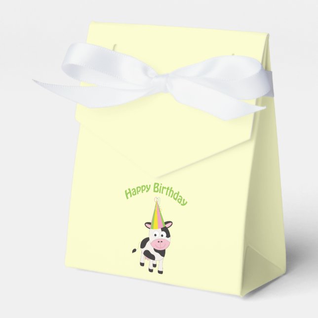 Caja Para Regalos Vaca de cumpleaños (Front Side)