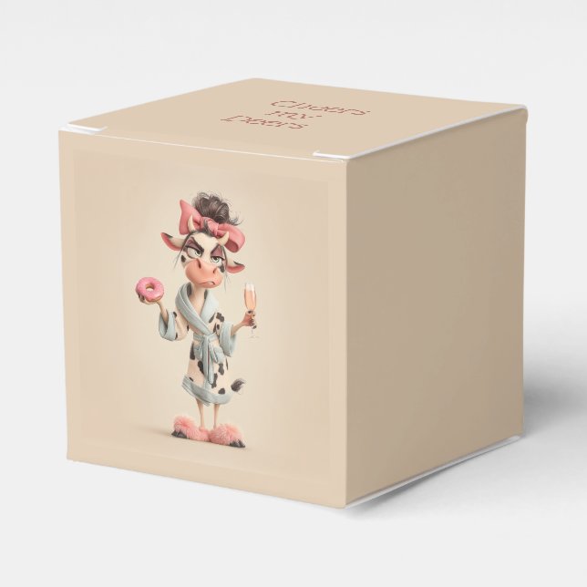 Caja Para Regalos Vaca fresca en modo spa (Costado Anverso)