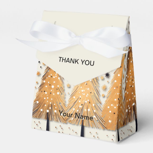 Caja Para Regalos Vacaciones de los Árboles de Navidad brillantes co (Front Side)