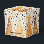 Caja Para Regalos Vacaciones de los Árboles de Navidad brillantes co<br><div class="desc">Los Árboles De Navidad Dorados Brillan De Nieve Las Fiestas Favorecen A Las Cajas. Diseño único,  bonito y elegante. Fácil de personalizar. El estilo de letra,  el tamaño y los colores se pueden cambiar. Elementos coincidentes disponibles.</div>