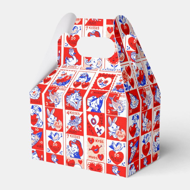 Caja Para Regalos Valentine Retro Love Hugs Cute Pattern (Front Side)