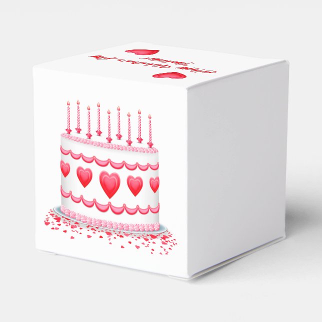 Caja Para Regalos Valentine's Day Birthday Cake Customizable Candles (Reverso Costado)
