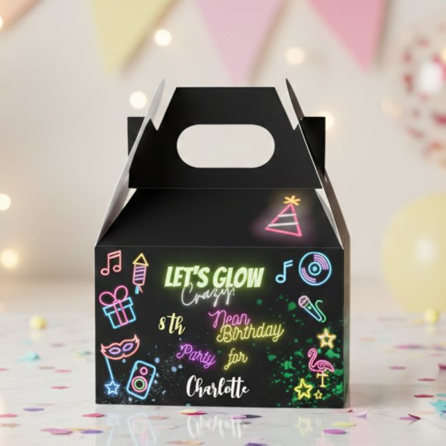 Caja Para Regalos Vamos a brillar el cumpleaños loco de los neones (Subido por el creador)