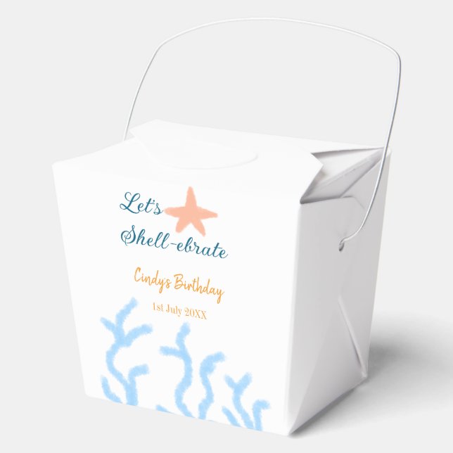 Caja Para Regalos Vamos a celebrar bajo el mar azul cumpleaños (Anverso)