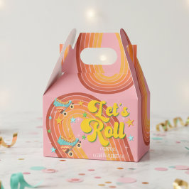 Caja Para Regalos Vamos a rodar cumpleaños de niños de rodillos retr
