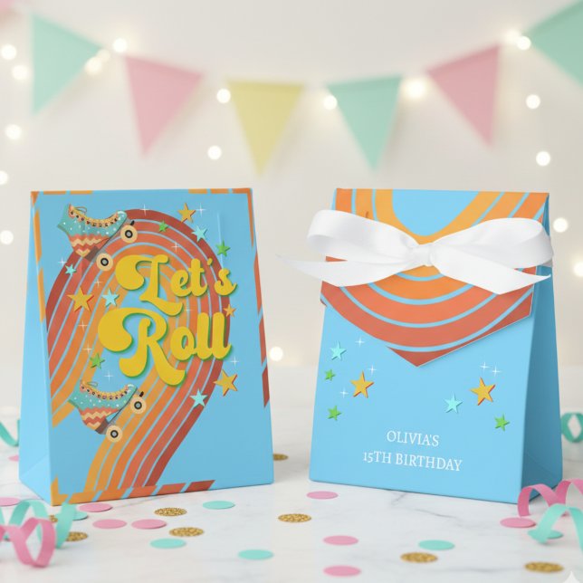 Caja Para Regalos Vamos a rodar patinaje de patinaje retro arco iris (Subido por el creador)