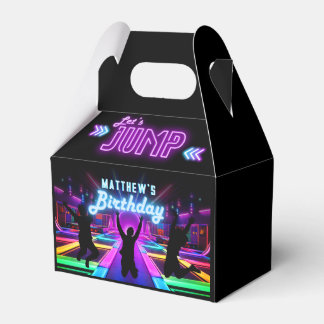 Caja Para Regalos Vamos a saltar Fiesta de Cumpleaños en Neon Trampo