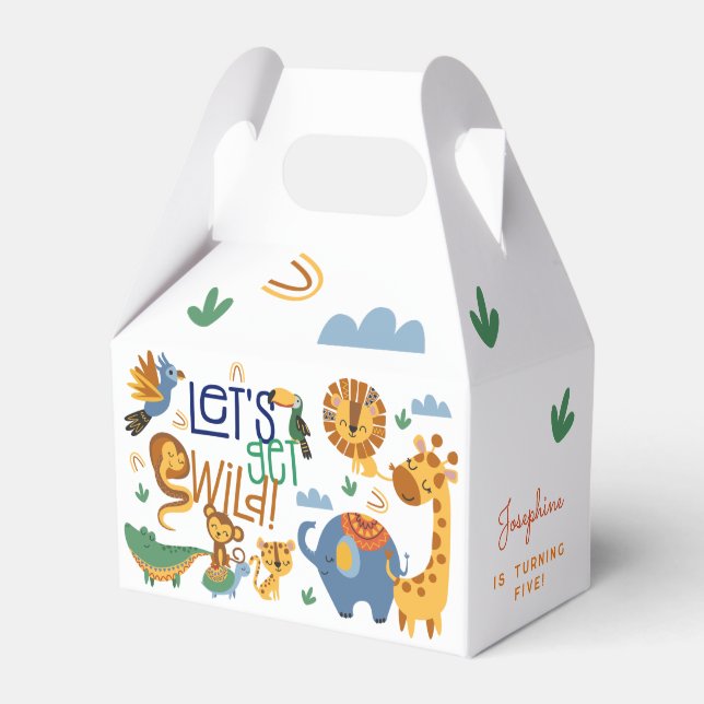 Caja Para Regalos Vamos a tener animales salvajes de safari niños fi (Front Side)