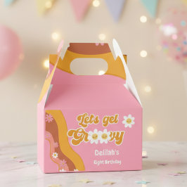 Caja Para Regalos Vamos a tener un cumpleaños retro groovy