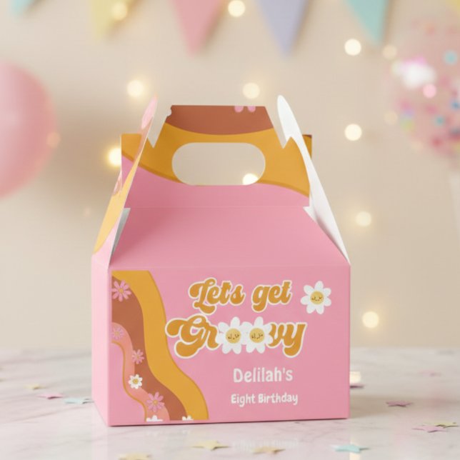 Caja Para Regalos Vamos a tener un cumpleaños retro groovy (Subido por el creador)