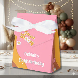 Caja Para Regalos Vamos a tener un cumpleaños retro groovy