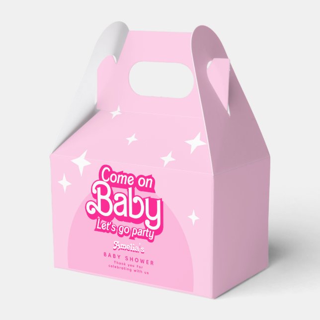 Caja Para Regalos Vamos bebé Vamos Fiesta rosado Baby Shower (Front Side)