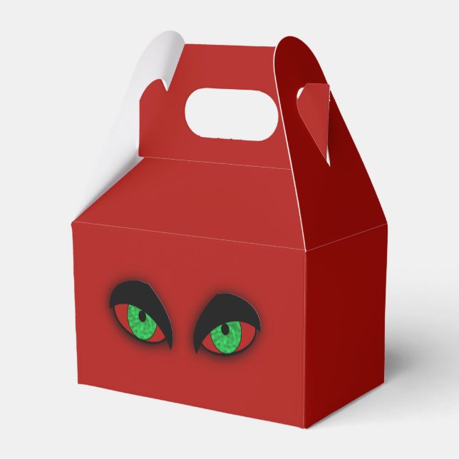 Caja Para Regalos Vampiro Ojos Red Halloween Favor Box (Reverso)