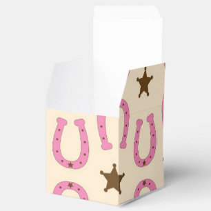 Caja Para Regalos Vaquera Estrella de Sheriff Herradura Rosa País Te