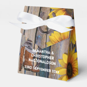 Caja Para Regalos Vaquero rústico occidental y boda floral del país