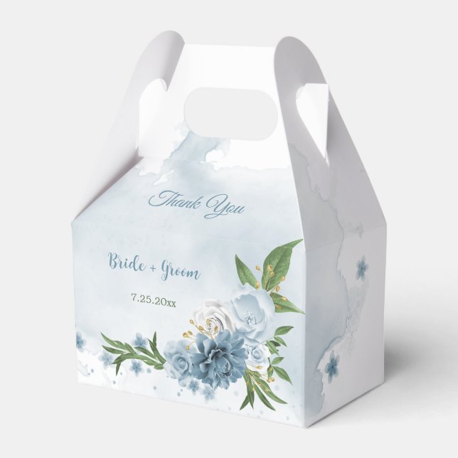 Caja Para Regalos vegetación de flores azules de bonito (Front Side)