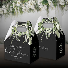 Caja Para Regalos Vegetación Floral Ducha Negra Y Blanca Bridal