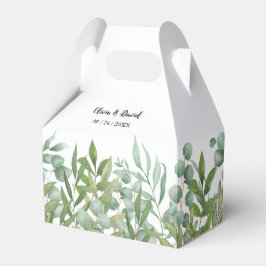 Caja Para Regalos Vegetación Watercolor Leaf Wedding Favor Box