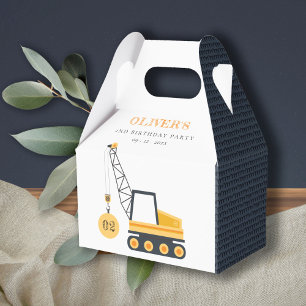 Caja Para Regalos Vehículo Cute Construction Crane Cualquier Cumple