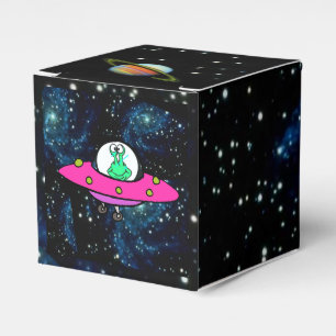Caja Para Regalos Vehículo espacial, planetas, y extranjero en la