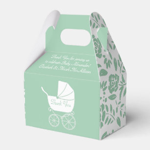 Caja Para Regalos Vehículo Vintage Sexo Verde Baby Shower Neutral