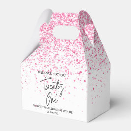 Caja Para Regalos Veintiún resplandecientes Purpurina rosado calient