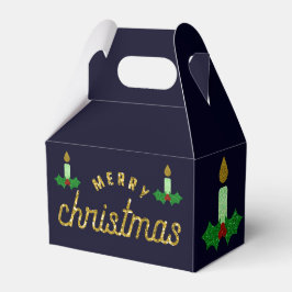 Caja Para Regalos Vela de Navidades purpurinas