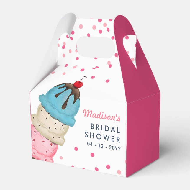Caja Para Regalos Verano Ice Cream Moderno Bridal Shower Gracias (Front Side)